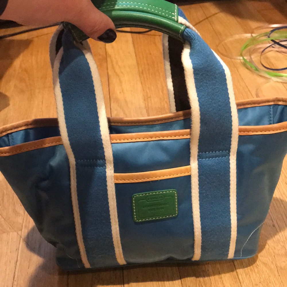 Blue Coach small tote bag